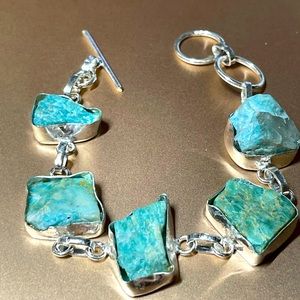 New Aquamarine Rough Gemstone Bracelet